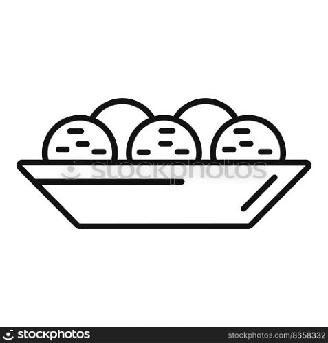 Falafel ball icon outline vector. Cooking plate. Vegan delicious. Falafel ball icon outline vector. Cooking plate