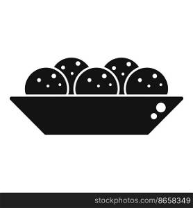 Falafel ball icon simple vector. Cooking plate. Vegan delicious. Falafel ball icon simple vector. Cooking plate