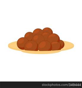 Falafel icon in cartoon style on a white background. Falafel icon in cartoon style