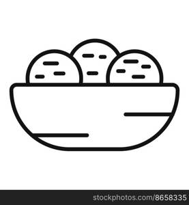 Falafel plate icon outline vector. Cooking ball. Healthy salad. Falafel plate icon outline vector. Cooking ball