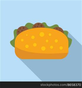 Falafel sandwich icon flat vector. Cooking vegan. Cucumber food. Falafel sandwich icon flat vector. Cooking vegan