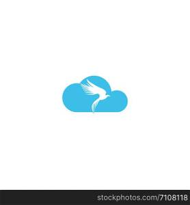 Falcon cloud vector logo design. Abstract eagle and cloud logo design.