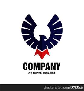 Falcon Eagle Bird Logo black color Template vector design