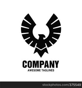 Falcon Eagle Bird Logo black color Template vector design