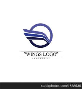 Falcon, eagle Logo and wings Template vector illustration design icon