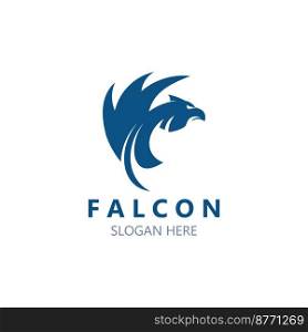 Falcon logo design image, silhouette eagle template illustration