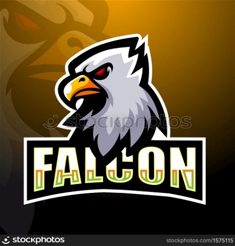 Falcon mascot esport logo design