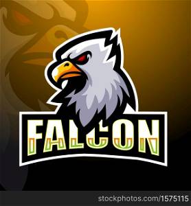 Falcon mascot esport logo design