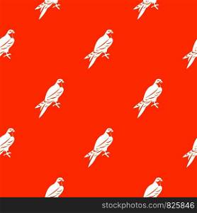 Falcon pattern repeat seamless in orange color for any design. Vector geometric illustration. Falcon pattern seamless