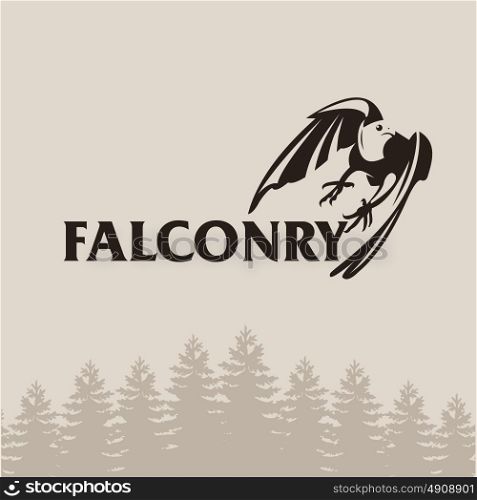 Falconry. A hunting club.The symbol of a hunting club. Hunting club logo emblem.