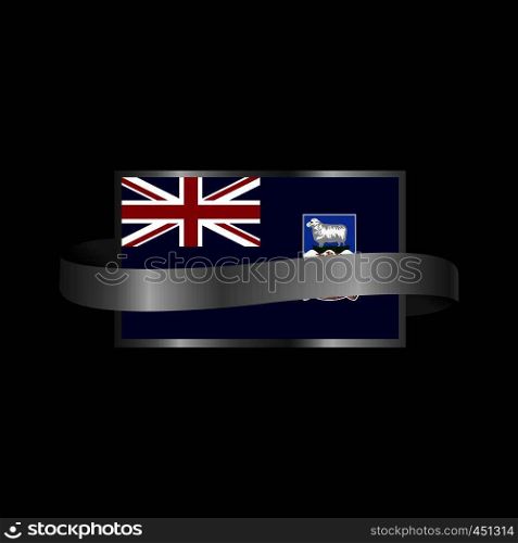 Falkland Islands flag Ribbon banner design