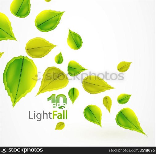 Fall abstract flying leaves background