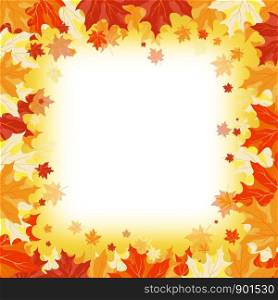 Fall (Autumn) Background With Maple Leaves. Vector Illustration.