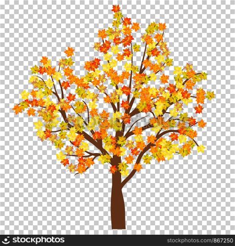 Fall (Autumn) Maple Background. Transparency Grid Design. Vector Illustration.