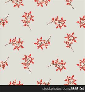 Fall beries branches pattern warm color cute seamless pattern. Autumn vibes floral leaves background. Fall beries branches pattern warm color cute seamless pattern. Autumn vibes floral leaves background.
