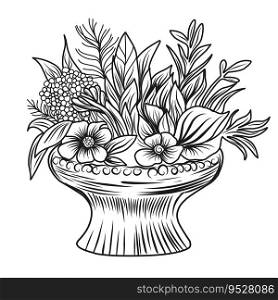 fall coloring page. Autumn composition linear illustration.Autumn coloring book for children. fall coloring page. Autumn composition linear illustration.Autumn coloring book for children.