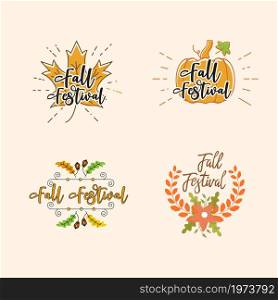 Fall Festival element Vector design illustration Template