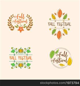 Fall Festival element Vector design illustration Template