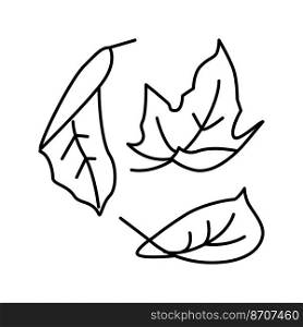 fall leaf autumn line icon vector. fall leaf autumn sign. isolated contour symbol black illustration. fall leaf autumn line icon vector illustration