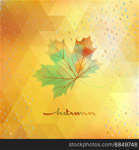 Fall leaf season over geometric colorful Geometric shapes . And also includes EPS 10 vector