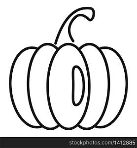 Fall pumpkin icon. Outline fall pumpkin vector icon for web design isolated on white background. Fall pumpkin icon, outline style