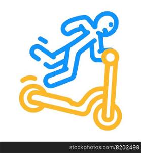 fall scooter accident color icon vector. fall scooter accident sign. isolated symbol illustration. fall scooter accident color icon vector illustration