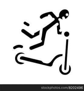 fall scooter accident glyph icon vector. fall scooter accident sign. isolated symbol illustration. fall scooter accident glyph icon vector illustration