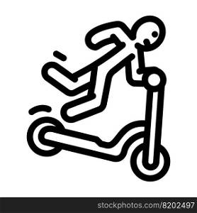 fall scooter accident line icon vector. fall scooter accident sign. isolated contour symbol black illustration. fall scooter accident line icon vector illustration