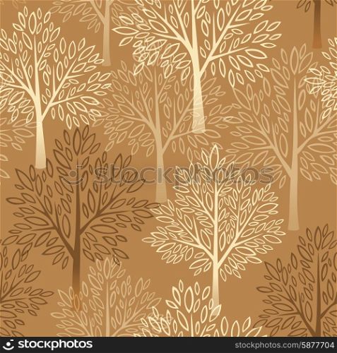 Fall season background. Autumn tree seamless pattern. Vector illustration. Fall season background. Autumn tree seamless pattern. Vector illustration EPS 10