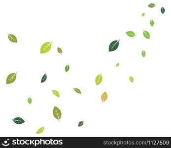 fallen leaves and bowing wind vector illustration design template