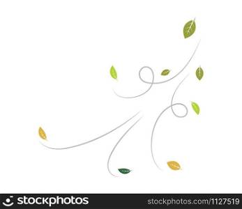 fallen leaves and bowing wind vector illustration design template