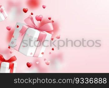 Falling gift box, Valentine’s day celebrate