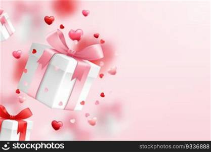 Falling gift box, Valentine’s day celebrate