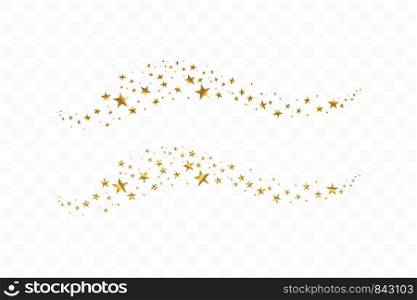 Falling golden stars. Cloud of golden stars isolated on white background. Vector illustration.. Falling golden stars. Cloud of golden stars isolated on white background. Vector illustration