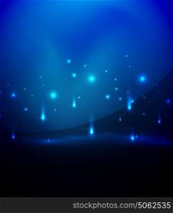 Falling lights in darkness. Falling lights in darkness, magic vector abstract background