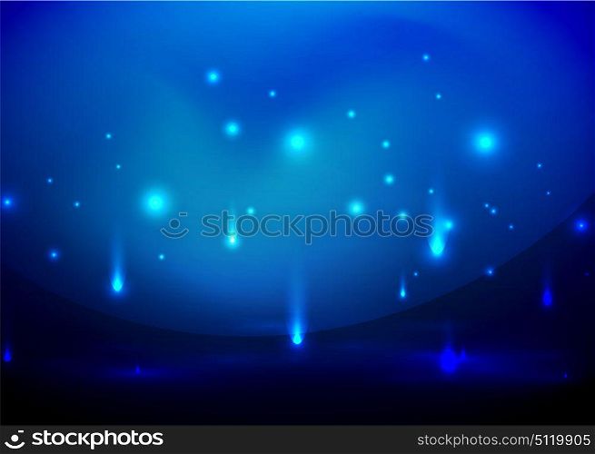 Falling lights in darkness. Falling lights in darkness, magic vector abstract background