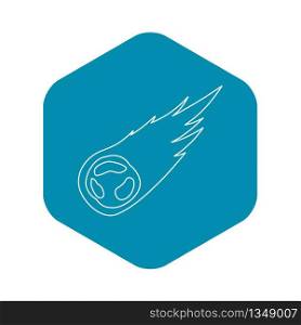 Falling meteor icon. Outline illustration of falling meteor vector icon for web. Falling meteor icon, outline style