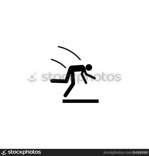 Falling people icon silhouette pictogram on white background