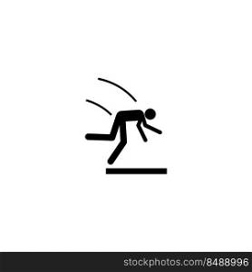 Falling people icon silhouette pictogram on white background