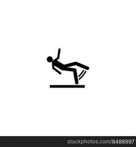 Falling people icon silhouette pictogram on white background