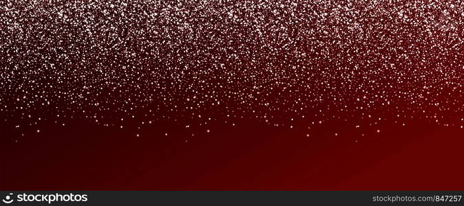 Falling snow and snowflaks. Winter background. White snow on red background. Christmas background. White snowflakes flying in the air. Eps10. Falling snow and snowflaks. Winter background. White snow on red background. Christmas background. White snowflakes flying in the air