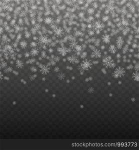 Falling snow background. Winter Christmas and New Year. Falling snow background