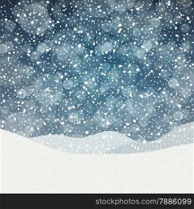 Falling Snow. Merry Christmas Background with Space for Text