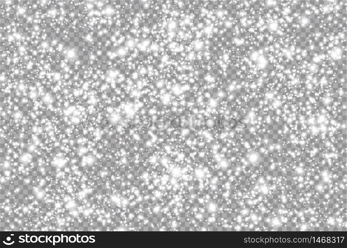 Falling snow on a transparent background.. Falling snow on a transparent background