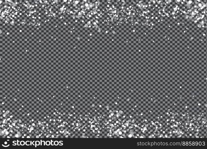 Falling Snow on Transparent Background. White Snowflake. Vector Illustration.