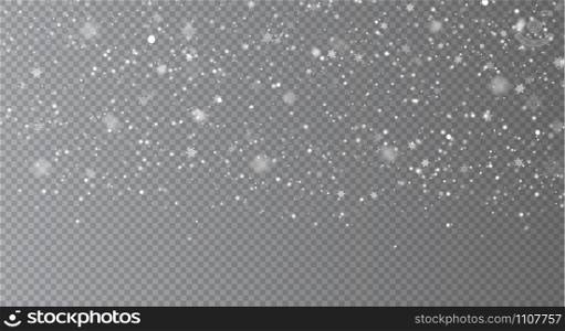 Falling Snow Overlay Background. Snowfall Winter Christmas Background. Vector Illustration.. Falling Snow Overlay Background