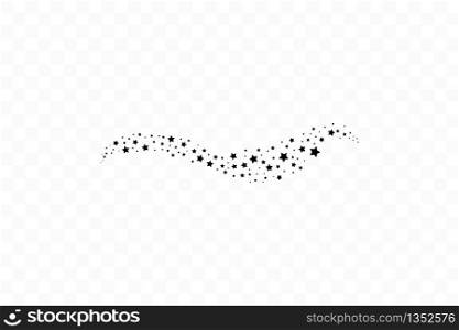 Falling star. Cloud of stars isolated on transparent background. Vector illustration.. Falling star. Cloud of stars isolated on transparent background. Vector illustration