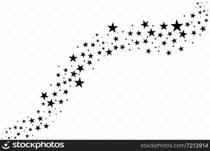 Falling star. Cloud of stars isolated on transparent background. Vector illustration.. Falling star. Cloud of stars isolated on transparent background. Vector illustration