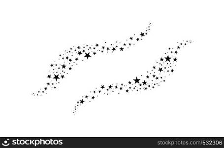 Falling star. Cloud of stars isolated on white background. Vector illustration.. Falling star. Cloud of stars isolated on white background. Vector illustration