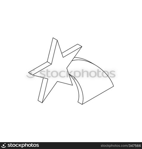 Falling star icon in isometric 3d style on a white background. Falling star icon, isometric 3d style